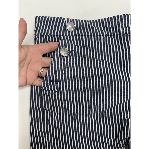 Loft Womens Shorts Size 12 The Riviera Short Blue White Striped Denim JeanShort - Picture 2 of 11